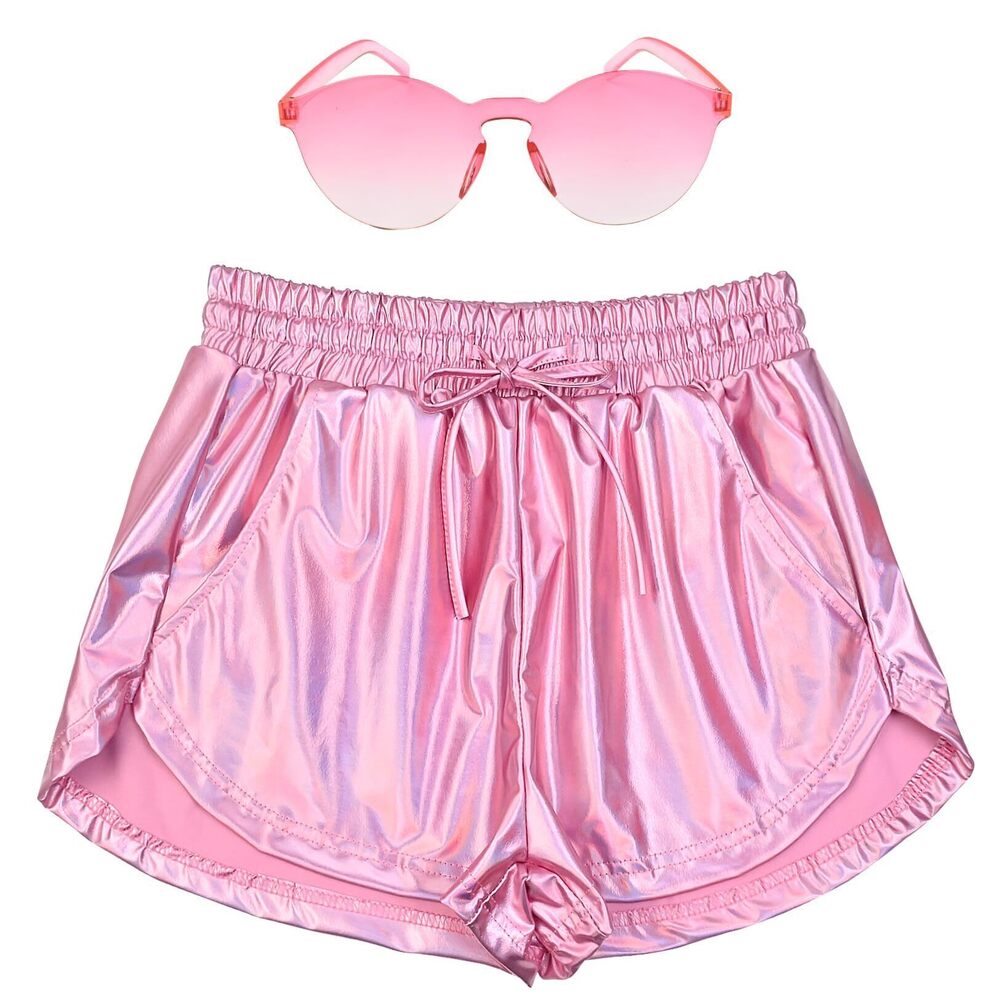 4408 Disco Metal Short Pink Hallower Costume Glittery Sparkly All Saints